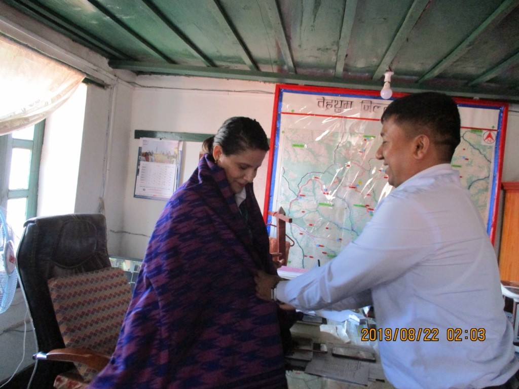 प्रमुख जिल्ला अधिकारी श्री चन्द्रकला ओली ज्यूको स्वागत कार्यक्रम